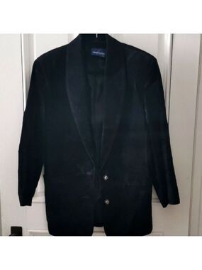 Vintage Daniel Hechter Paris womens black suede Blazer OldMoneySize Medium. EUC